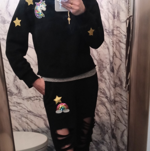 Women's or Juniors or big kid KB design & crafted sweats! Black xs - Picture 11 of 12